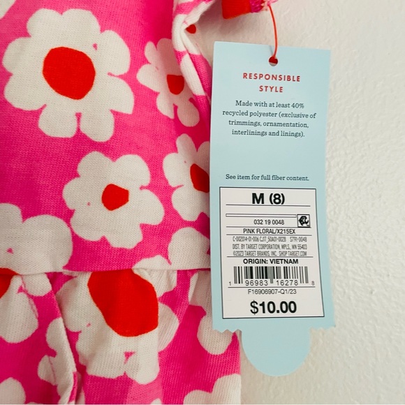 CAT & JACK NWT Girls Flower Print Dress - Picture 9 of 10